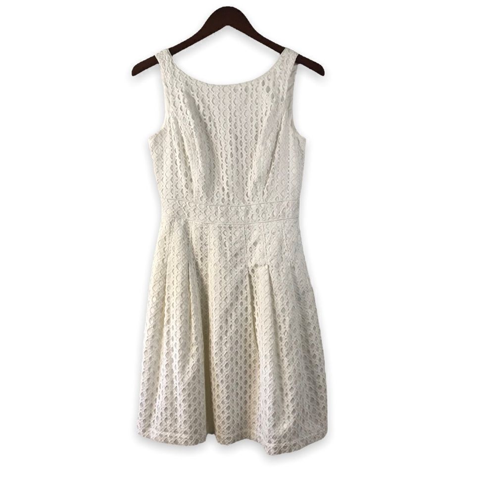White House Black Market fit & flair eyelet dress